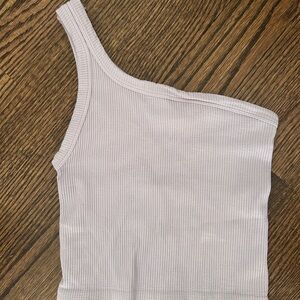 One-Shoulder Ribbed Top - purple